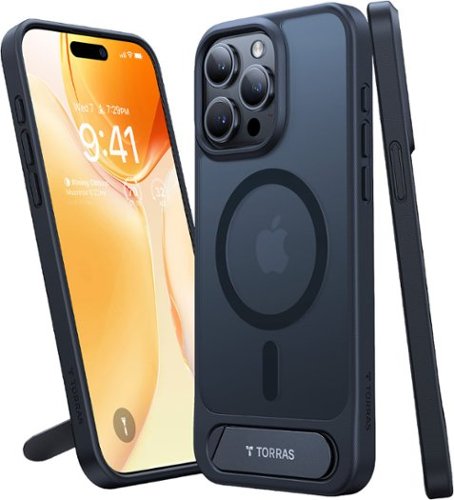 TORRAS - L1 Guardian – Military-Grade Shockproof Case with Independent Kickstand for Apple iPhone 15 Pro Max - Black