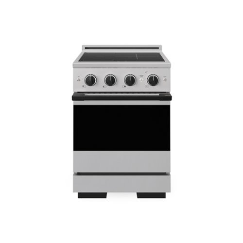 ZLINE - Autograph 24 in. 3.2 cu. ft. Marino Freestanding Induction Range with 3 Burners and Convection Oven w/ Black Accents - Stainless Steel
