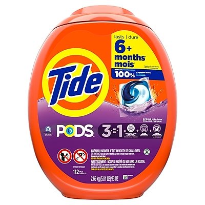 Tide - PODS HE 3-in-1 Laundry Detergent Capsules, Spring Meadow, 85 oz., 112 Capsules (03250)