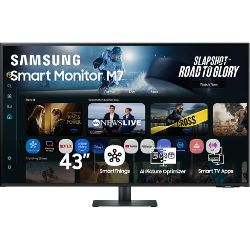 Samsung - 43" M70F 4K UHD Smart Monitor with SamsungVision AI, Built In Speakers, USB-C - Black
