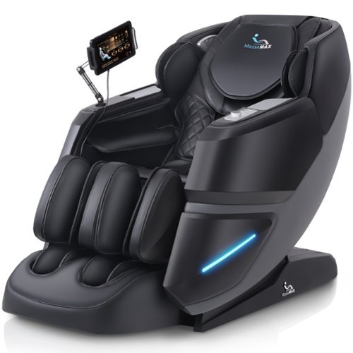 MassaMax - MT339 4D Full Body Stretch Massage Chair ,Body Scan,Extended Footrest&Foot Rollers,Heat - Deep Black-Front_Standard 