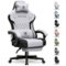 GTPlayer - Gaming Chair Fabric Computer Office Chair with Linkage Armrests High Back Desk Chair - BlackGray-Front_Standard
