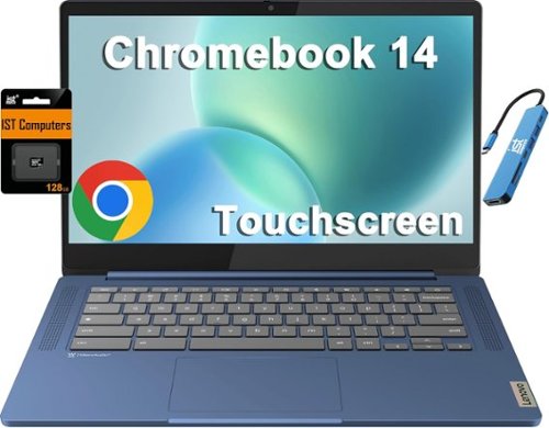  Lenovo - IdeaPad Slim 3 Chromebook 14&quot; FHD Touchscreen Laptop - MediaTek Kompanio 8-Core Processor - 192GB Storage - Chrome OS - Abyss Blue