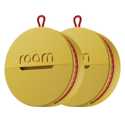 Roam - 3-in-1 Tracker - Bluetooth Item Locator, Keys/Luggage/Pet Gear, iOS or Android Find My, Waterproof, 2-Pack - Yellow-Front_Standard 