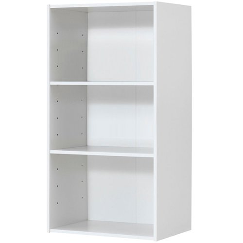 Costway - 3 Tier Open Shelf Bookcase Multi-functional Storage Display Cabinet Furni - White-Front_Standard 