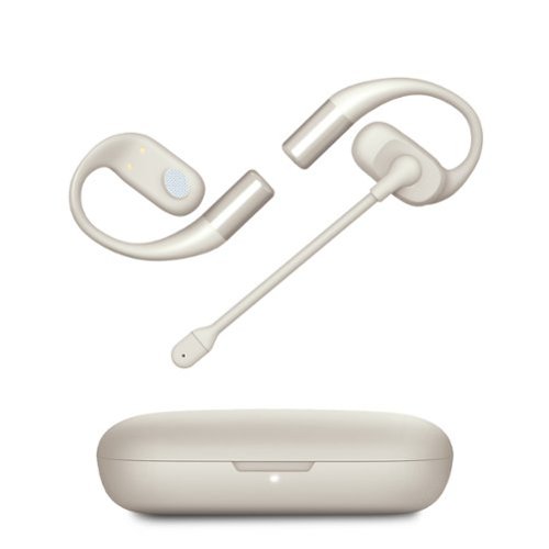 Emerson - NoiseZero Open-Ear Earphones, Smart AI Mic Cancelling 99.999% Noise Max Privacy, Wireless Bluetooth IPX4 - White-Front_Standard 