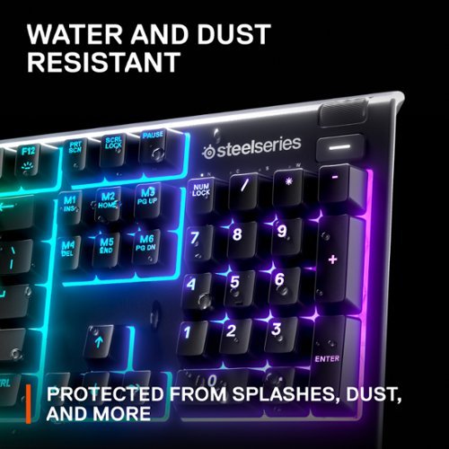SteelSeries Apex 3 Full Size Wired Membrane Whisper Quiet Switch Gaming Keyboard with 10 zone RGB Backlighting - Black WHERE TO BUY