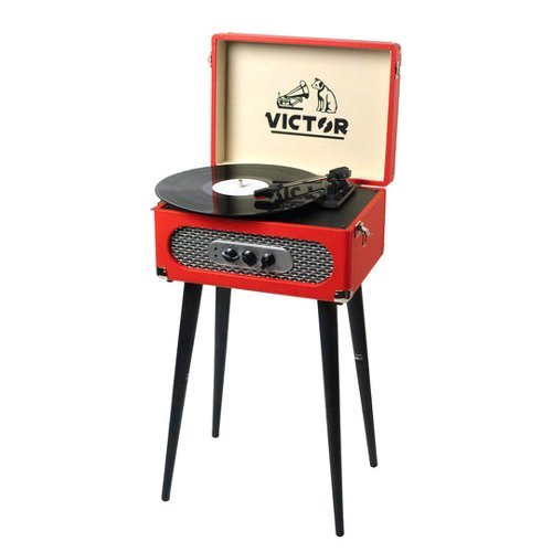 Victor Audio - Victor Andover 5-in-1 Turntable Music Center - Red-Front_Standard 