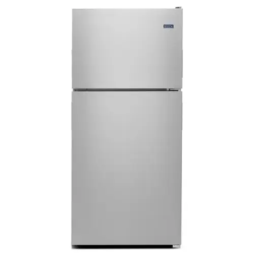 Front. Maytag - Maytag - 20.5 Cu. Ft. Top-Freezer Refrigerator - Fingerprint Resistant Stainless Steel - Fingerprint Resistant Stainless Steel.