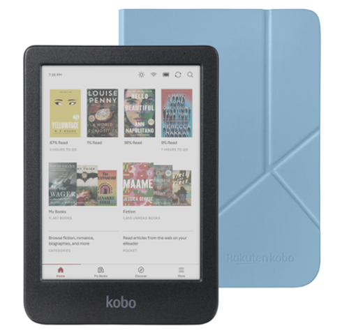 Kobo - Clara Colour eReader with Bundle - 2024 - Dusk Blue SleepCover-Front_Standard 
