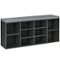 Costway - Entryway Padded Shoe Storage Bench 10-Cube Organizer Bench Adjustable Grey - Gray-Front_Standard