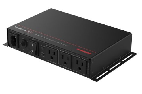 AudioQuest - PowerQuest TV3 3-Outlet Surge Protector for Wall-Mounted TVs (Non-Sacrificial, Noise-Dissipating, Behind-TV Design) - Black-Front_Standard 
