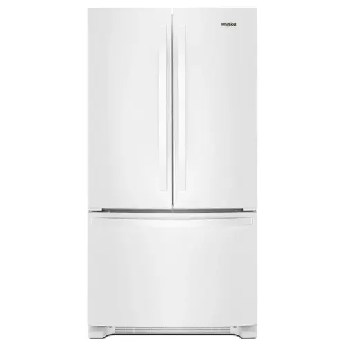 Front. Whirlpool - 25.2 Cu. Ft. French Door Smart Refrigerator with Elevated Deli Drawer - White.
