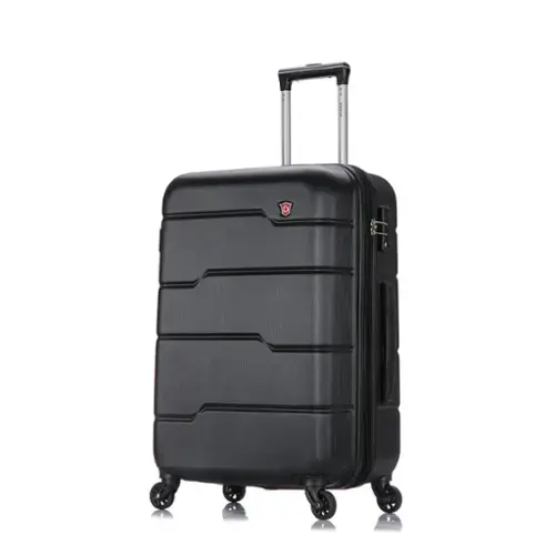 Front. DUKAP - Rodez Lightweight Hardside Spinner Luggage 24" - BLACK.