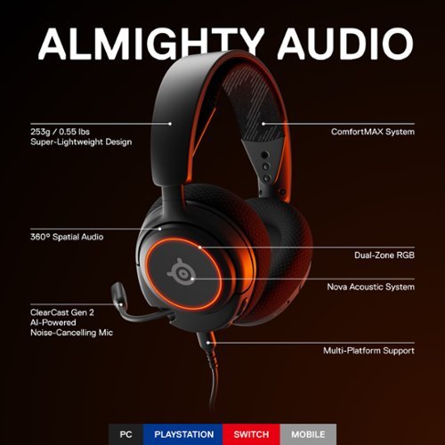 SteelSeries Arctis Nova 3 Wired Gaming Headset for PC, PS5, and PS4 - Black GLOBAL SHIPPING