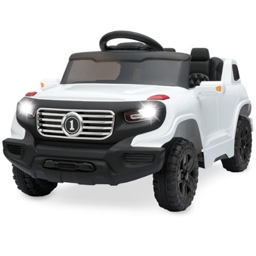 Best Choice Products - 6V Ride On Car Truck w/ Parent Control, 3 Speeds, LED Lights, MP3 Player - White-Front_Standard 