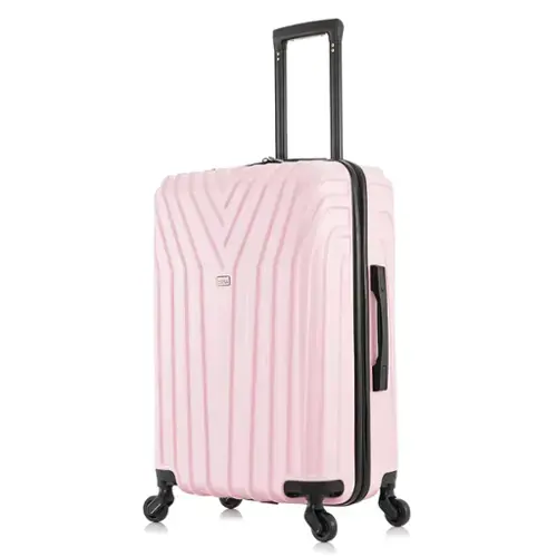 Front. InUSA - Vasty Lightweight Hardside Spinner Luggage 24" - PINK.