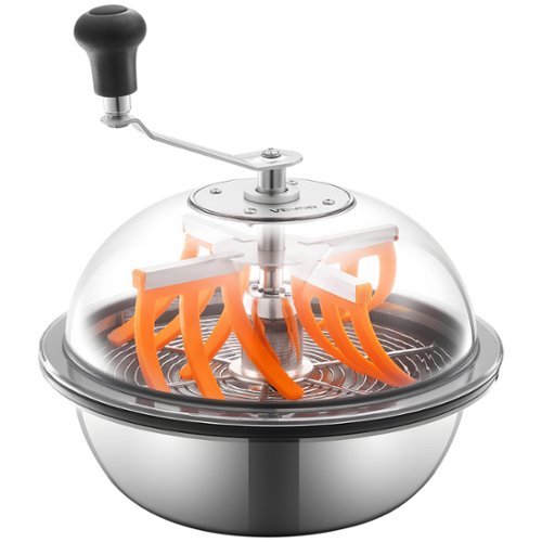 VEVOR - Bud Leaf Bowl Trimmer, 13 in Manual Bud Trimmer, with Sharp Stainless Steel Blades, Visual Cutting - Silver-Front_Standard 