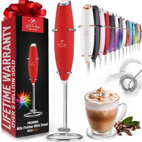Zulay Kitchen Powerful Milk Frother Handheld Foam Maker for