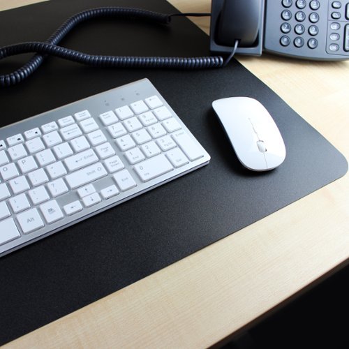 Floortex Desktex Vinyl Rectangular Desk Pad - 20 x 36 - Black WORLDWIDE DELIVERY