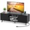 Costway - TV Stand for 60" TVs Mid Century Modern Media Console Table with Adjustable Shelf - Black-Front_Standard