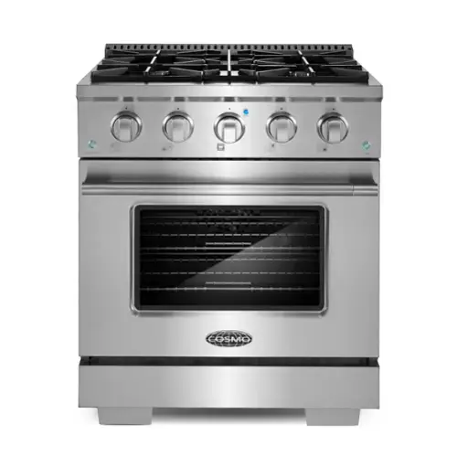 Front. COSMO - COS-GRP304 30 in. Vista Collection 3.5 cu. ft. Gas Range, 4 Burners, Convection Oven, LED Light Panel - Stainless Steel.
