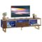 Bestier - LED Gaming TV Stand for TVs up to 80 Inch,Entertainment Center with Drawer & Storage for Living Room - Ancona Walnut-Front_Standard