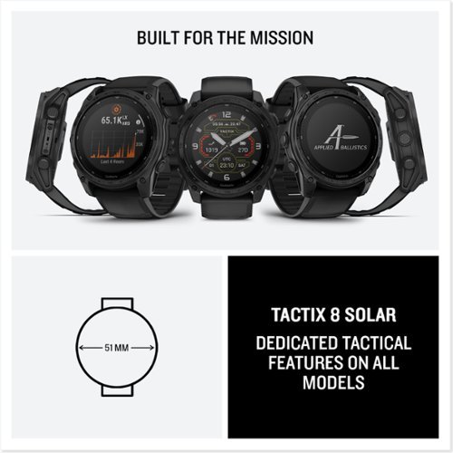 Garmin tactix 8 Solar GPS Smartwatch 51 mm Fiber-reinforced polymer with titanium rear cover - Black GLOBAL SHIPPING