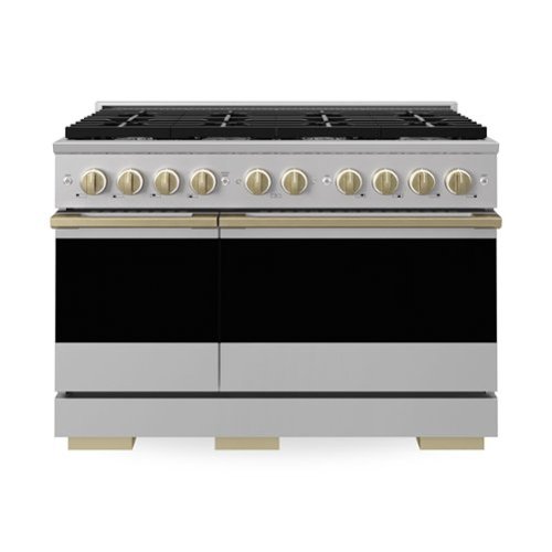ZLINE - Autograph 48 in. 6.7 cu. ft. Marino Dual Fuel Freestanding Range w/ 8 Gas Burners & Convection Oven w/ Bronze Accents - Stainless Steel