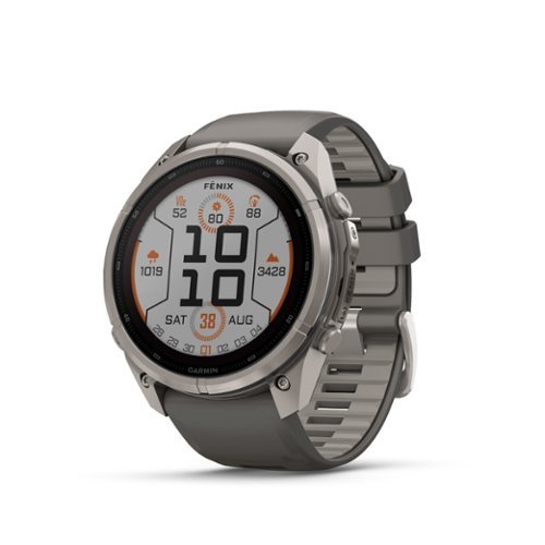 Garmin - fēnix 9 Pro - Solar GPS Smartwatch 51 mm Titanium - Pebble Gray/Silver Gray Silicone Band - (2026)