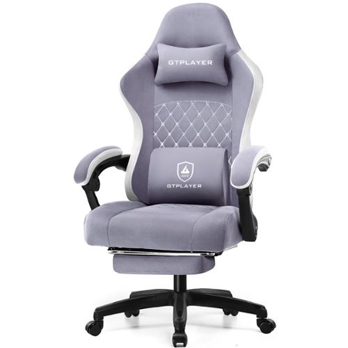 GTPlayer - Ergonomic Gaming Chair with Linkage Armrests Computer Office Chair High Back Task Chair with Footrest - Purple-Front_Standard 