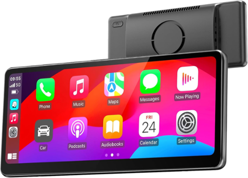 MINIX - CP89-HD 60fps Portable Wireless Carplay Car Stereo & Android Auto, 8.9-inch 1920*720p HD Touchscreen, Magnetic Suction - Black