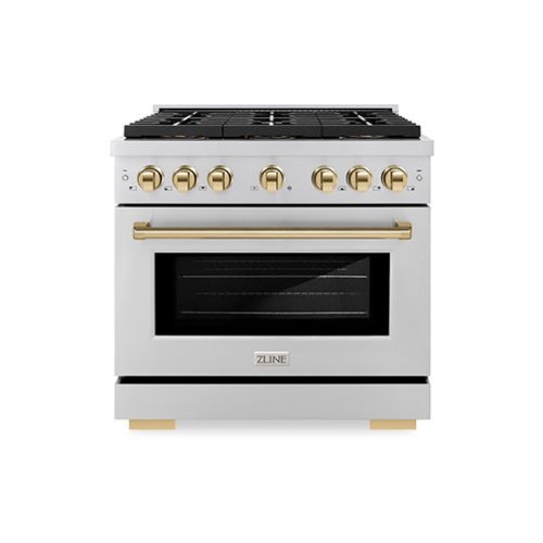 ZLINE - Autograph 36 in. Paramount Dual Fuel Range with 6 Burner DuoPro Cooktop and Gold Accents (PSDRZ-36-G) - Stainless Steel