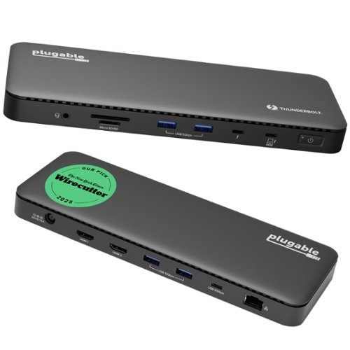 Plugable - Thunderbolt 4 Dock 100W Charging, Laptop Docking Station Dual Monitor Single 8K or Dual 4K HDMI for Windows and Mac - Black-Front_Standard 