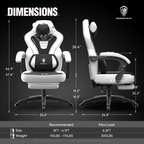 Dowinx Gaming Chair Ergonomic with Adjustable Massage Lumbar