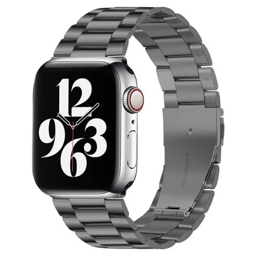 StrapsCo - Flat-Link Everyday Bracelet Stainless Steel Watch Band Strap For Apple Watch - 44mm/45mm/46mm/49mm - Gray-Front_Standard 