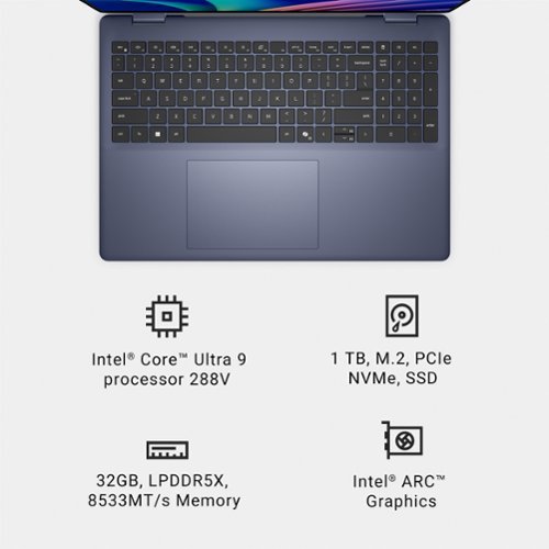 Dell Plus 2-In-1 16 Mini-LED Touch Screen Laptop - Intel Core Ultra 9 Copilot+ PC with 32GB Memory - 1TB SSD - Midnight BUY IN SAUDI ARABIA