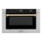 ZLINE - Autograph Edition 24 in. 1.2 cu. ft. Built-in Microwave Drawer in Stainless Steel and Polished Gold Accents - Stainless Steel and Gold Accents-Front_Standard