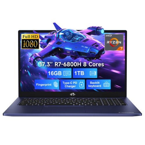 NIMO - 17.3" IPS FHD-Gaming-Laptop, 8 Cores AMD Ryzen 7 6800H 16GB DDR5 RAM 1TB SSD 4.7GHz Fingerprint 100W - Blue-Front_Standard 