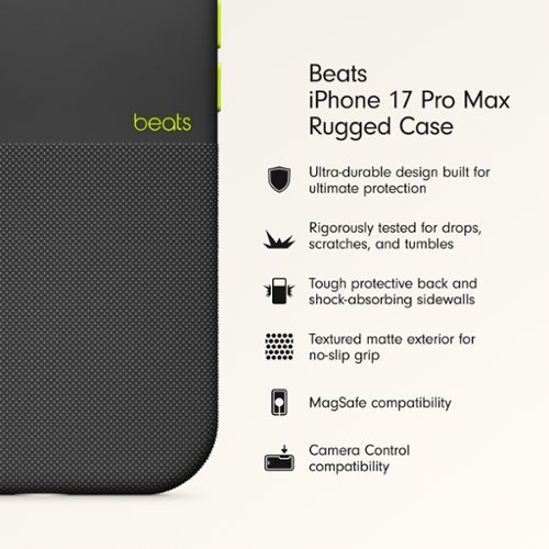 Beats iPhone 17 Pro Max Rugged Case with MagSafe and Camera Control - Everest Black WORLDWIDE DELIVERY