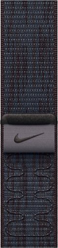 Apple - 46mm Nike Sport Loop - Black/Blue