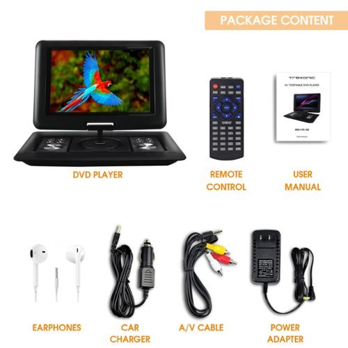 Trexonic 13.3 Inch Portable TV+DVD Player with Color TFT LED
