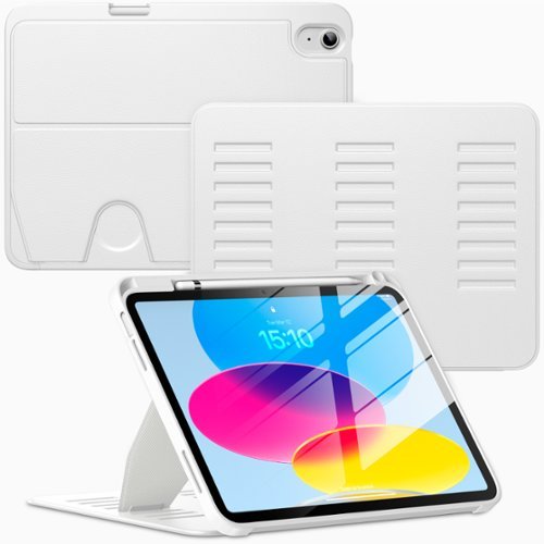 VIKESI - Magnetic Case for iPad 11" 2025 & 10.9" 10th/11th Gen, Shockproof, Pencil Holder, Auto Wake/Sleep, Multi-Angle Stand - White-Front_Standard 