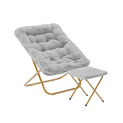 Gray Fabric/Soft Gold Frame