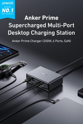 Anker Prime Charger, 200W 6-Port GaN Charging Station, USB-C PD Fast Charging Desktop Charger, Compatible with iPhone, Samsung, MacBook, Dell and More