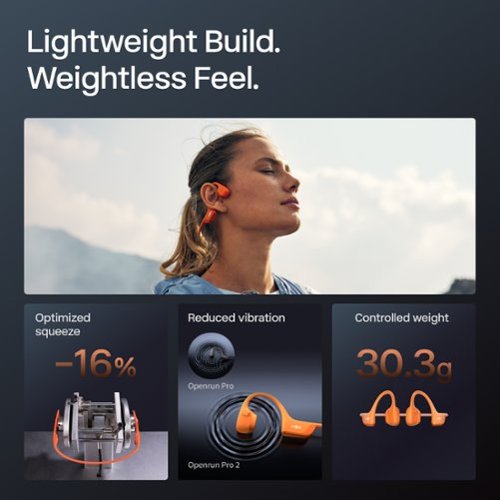 Shokz OpenRun Pro 2 Mini Wireless Bone Conduction Open-Ear Bluetooth Sports Headphones - Orange SHOP ONLINE