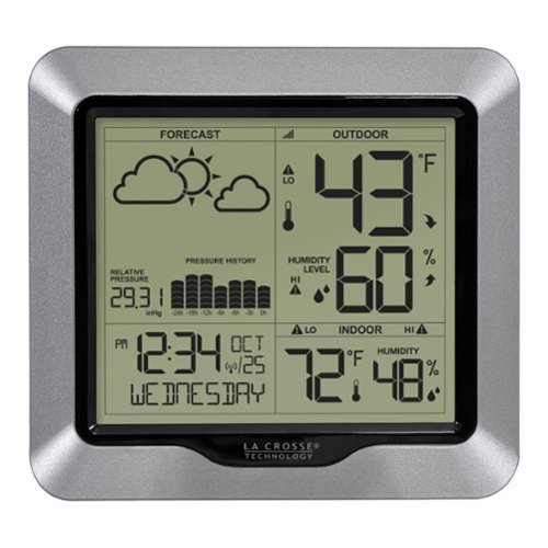 La Crosse Technology - Wireless Forecast Station with Pressure History - Gray-Front_Standard 