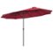 Costway - 15FT Patio Double-Sided Umbrella Crank Outdoor Garden Market Sun Shade - Wine-Front_Standard