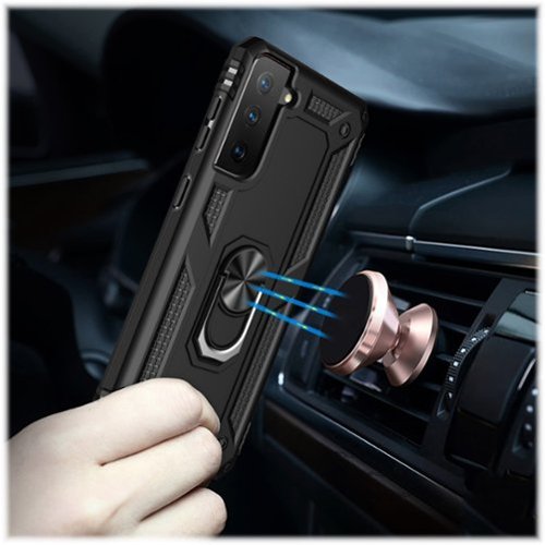 SaharaCase Military Kickstand Series Case for Samsung Galaxy S21 FE 5G - Black GLOBAL SHIPPING