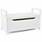 Costway - Shoe Bench Storage Rack Cushion Seat Ottoman Bedroom Hallway Entryway - White-Front_Standard